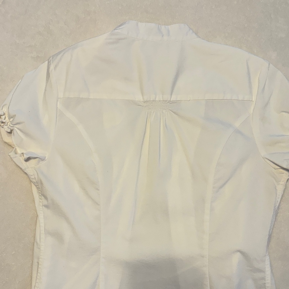 Express White Ruffled Blouse - stretch - Picture 5 of 7